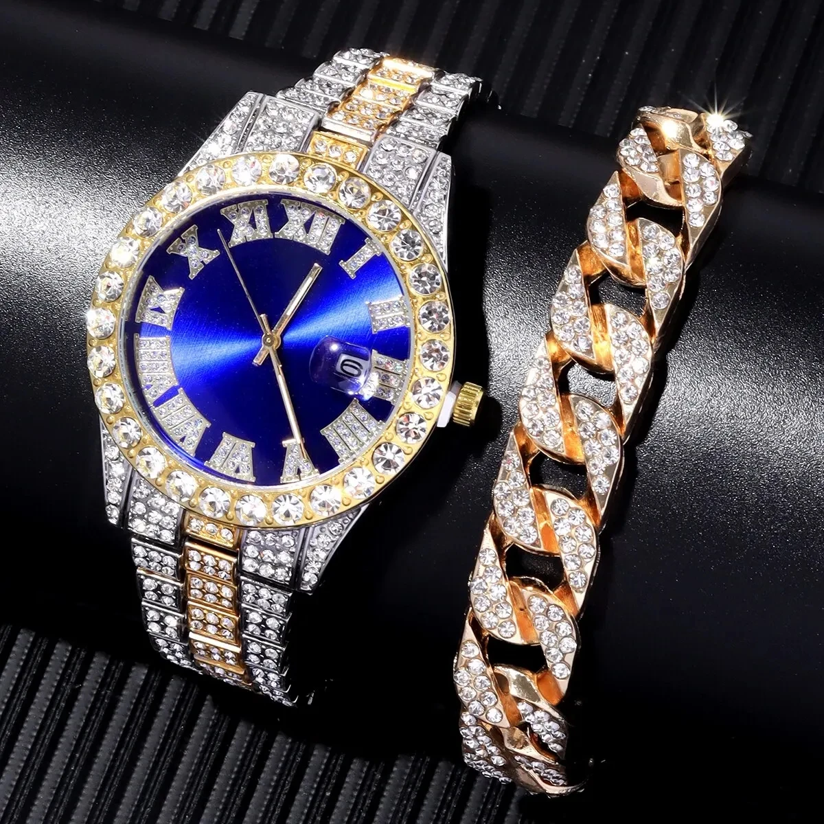 Fashion Diamond Men Women Watches Gold Watch Ladies Wrist Watch Luxury Rhinestone Unisex Bracelet Watches Female Clock Relogio