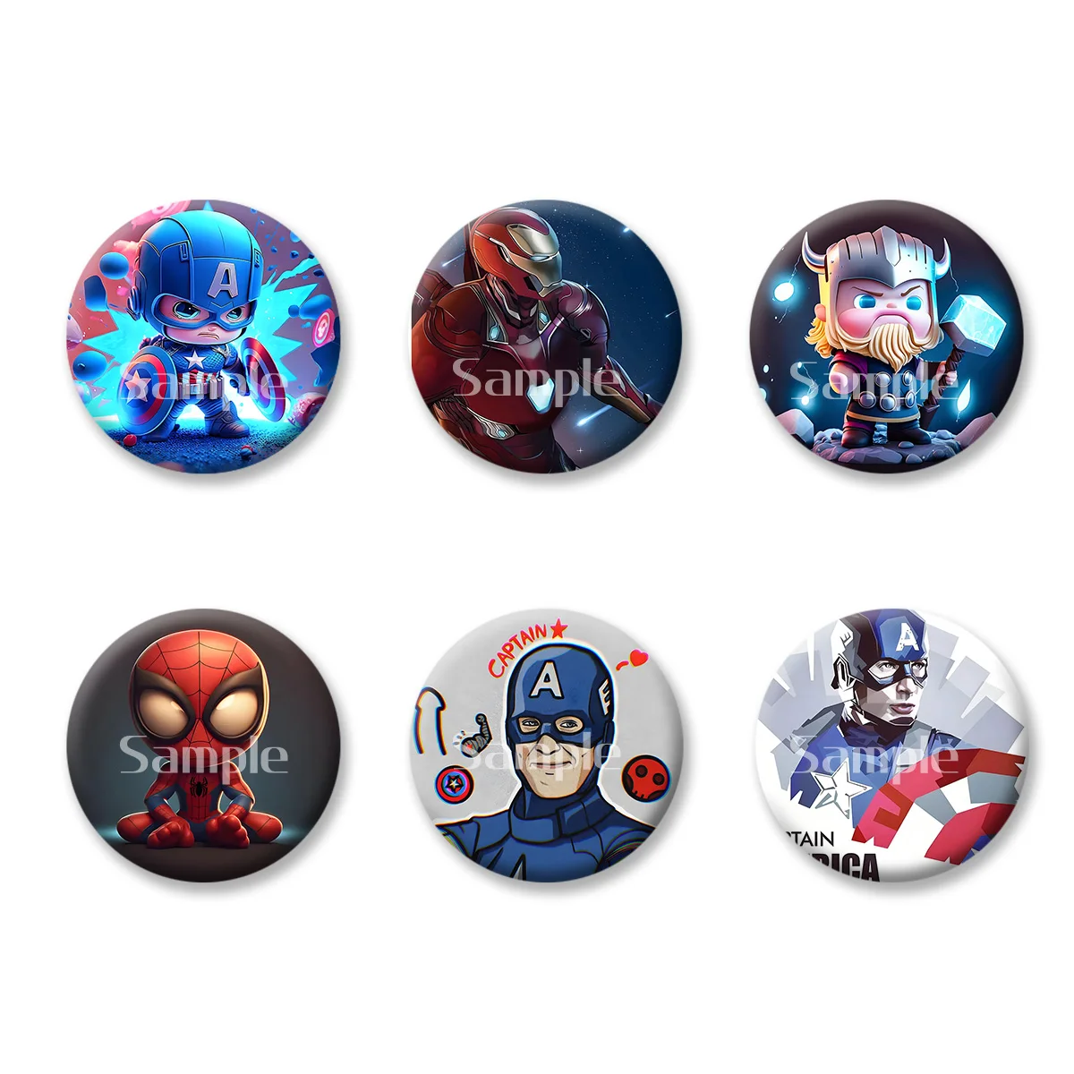 

Flash Badge Cards Marvel Superhero Anime Cartoon Souvenir Girl Keychains Convenient Makeup Mirror Fridge Magnet ACG Accessories