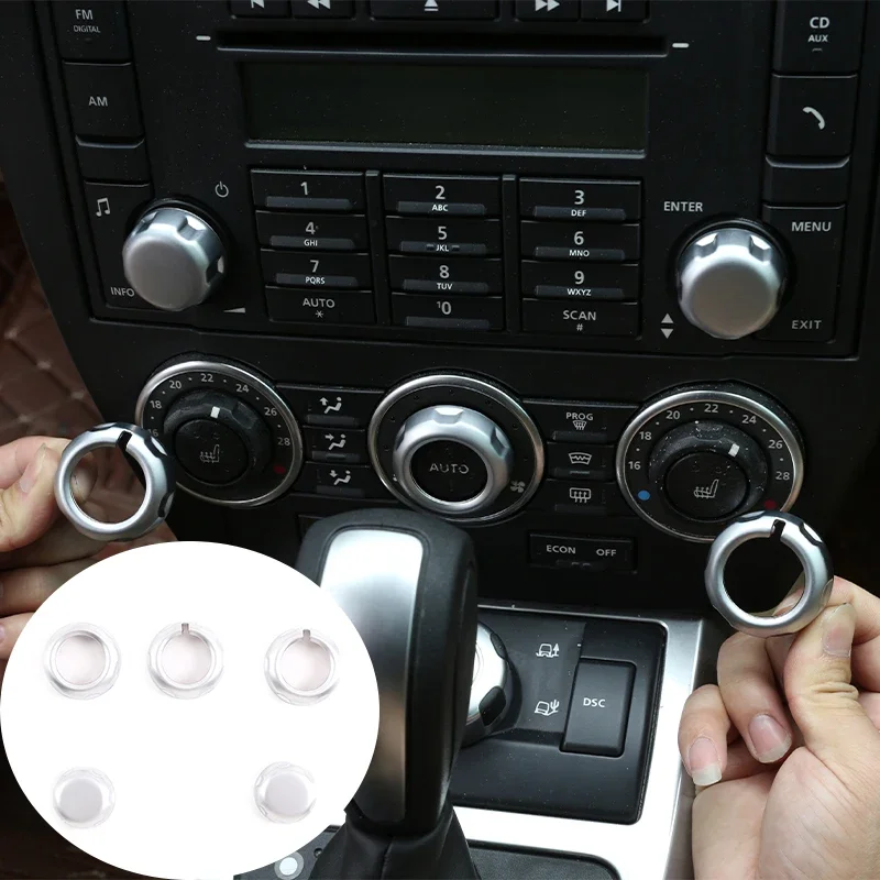 ABS Chrome Fit For Land Rover Freelander 2 2007 - 2012 Car Central Control Volume Air Conditioning Knob Cover Trim Accessories