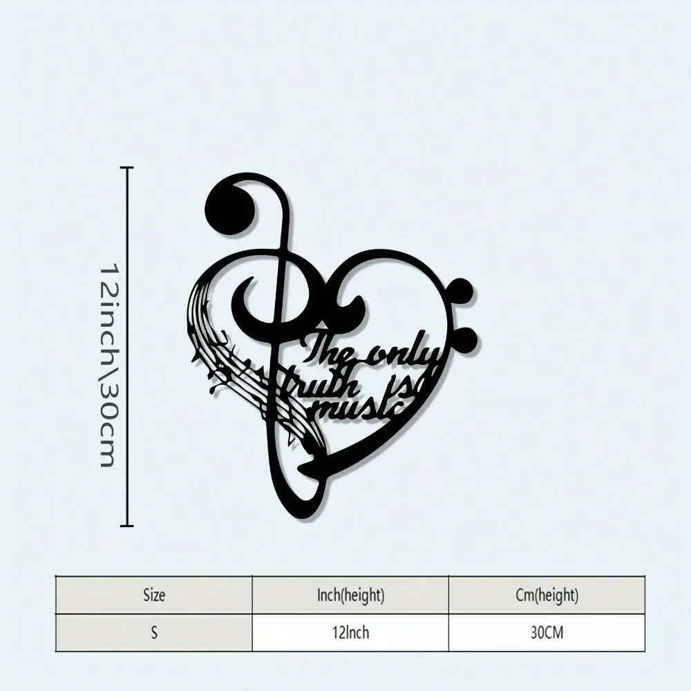 CIFBUY Iron Wall Art Metal Heart Treble Clef Sculpture Waterproof Music Note Decor For Living Room Bedroom Studio Home Decor