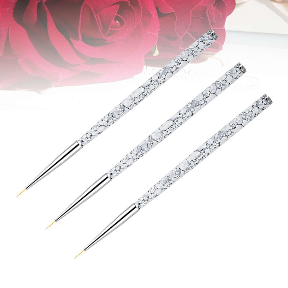 

3pcs Nail Art Pen Brush Set Nylon Bristles Fine Tip Accurate Dotting Detailing Manicure Tools Nail Art Tools For Professional