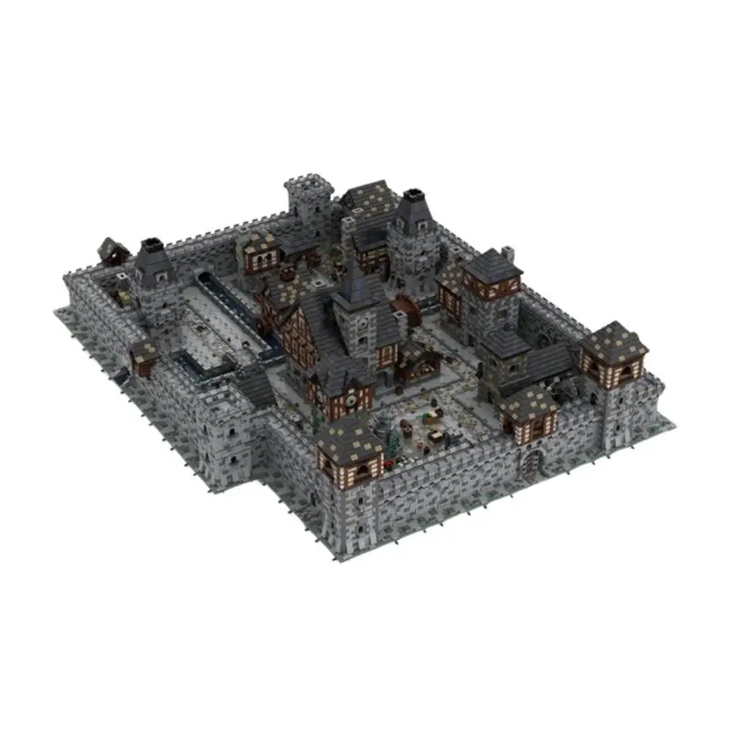 3 Cross-border hot sale small particles MOC-88654 large medieval building complete urban module building block toy