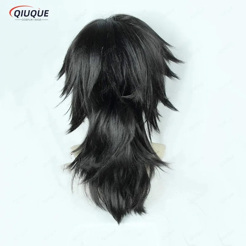 

2025 yiyi Anime Tomioka Giyuu Long Nature Black With Ponytail Heat Resistant Cosplay Costume Party Wigs + Wig Cap