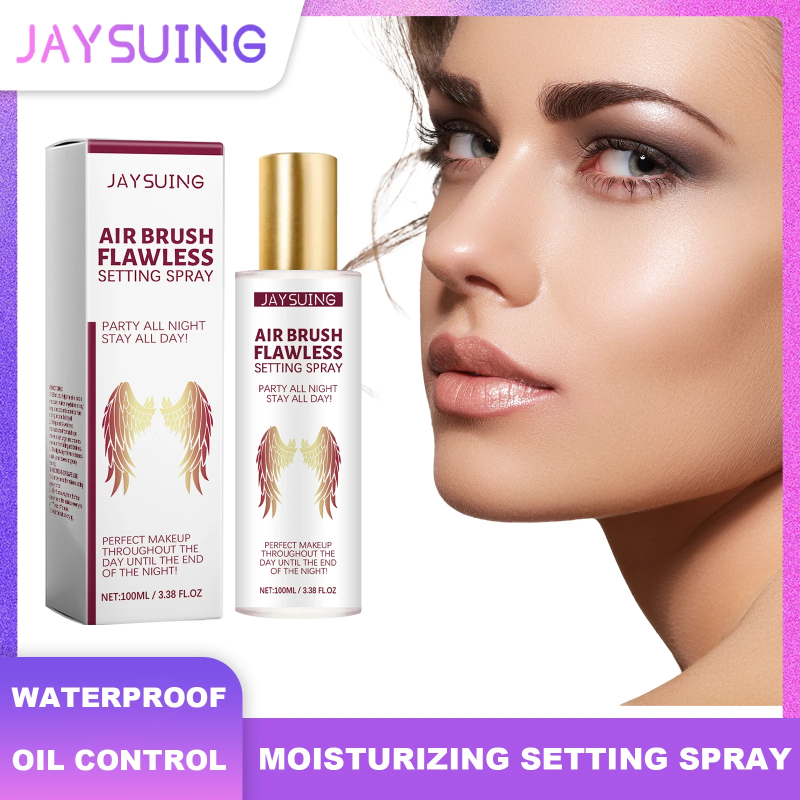 Jaysuing Hydraterende Setting Spray Gezichtsmake-up Waterdicht Transpiratie Langdurige oliecontrole Mat Natuurlijk Verfrissend Geen vettig