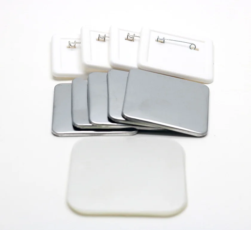 

1000pcs 50mm square button badges diy blank button badge blank material