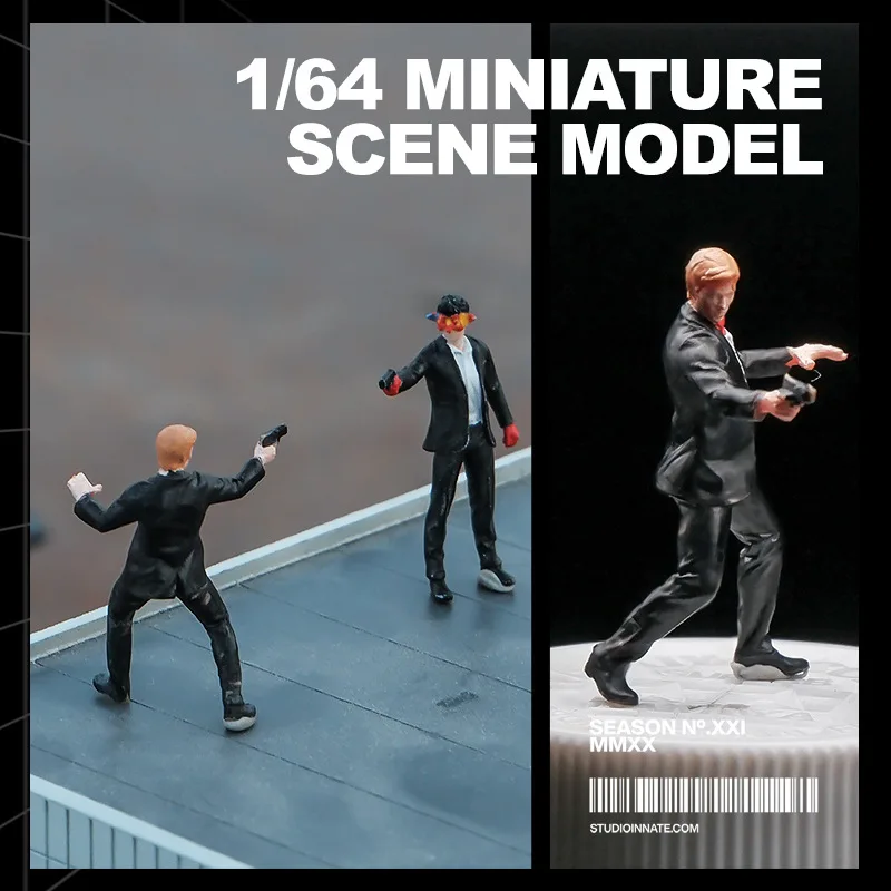 1:64 Anime spia Figura Mini bambola Modello in miniatura Puntelli fotografia Modello di scena Tavolo di sabbia fai da te ornamento paesaggistico Regalo