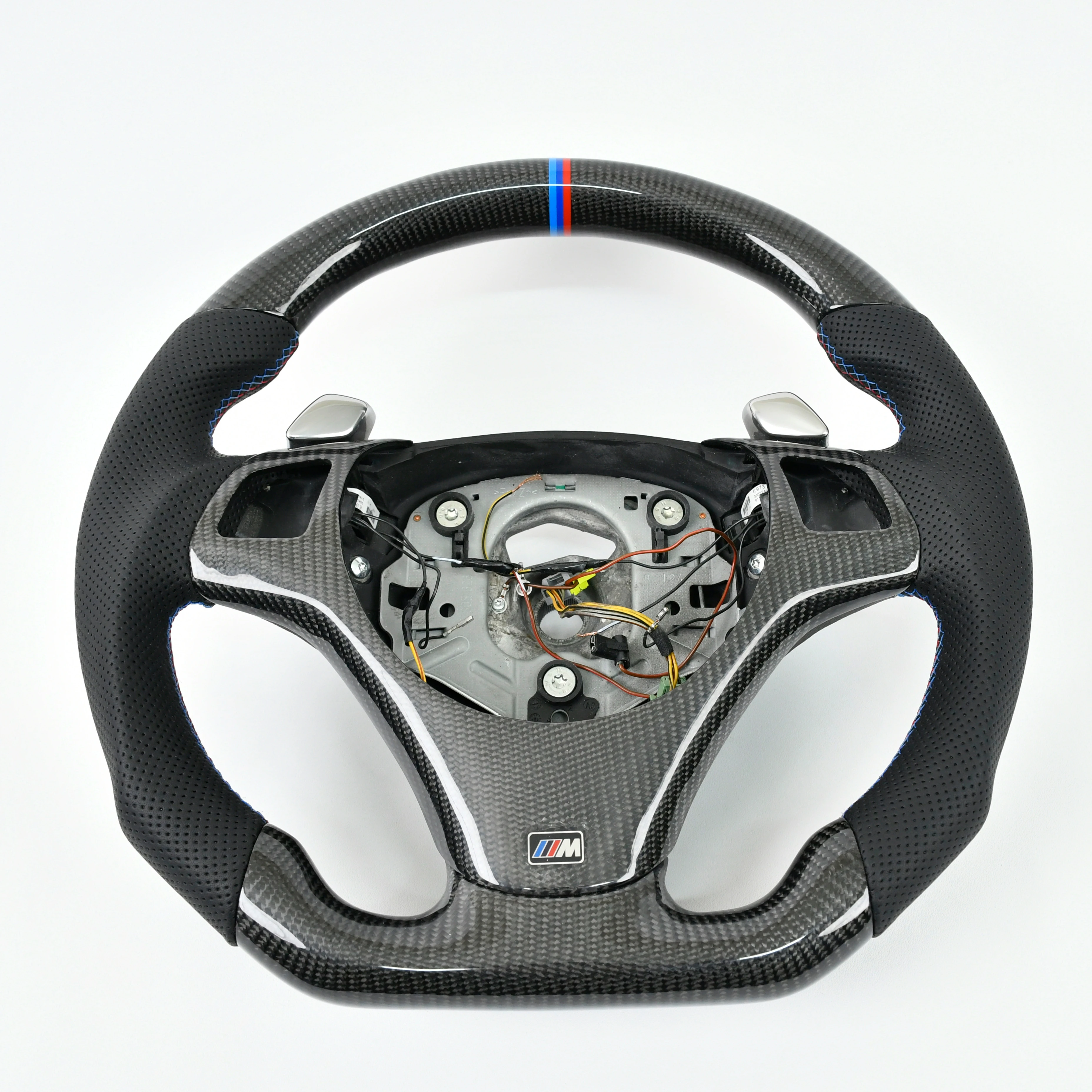 

YTcarbon Real Carbon Fiber Perforated Leather Customized Carbon Fiber Steering Wheel For BMW E92