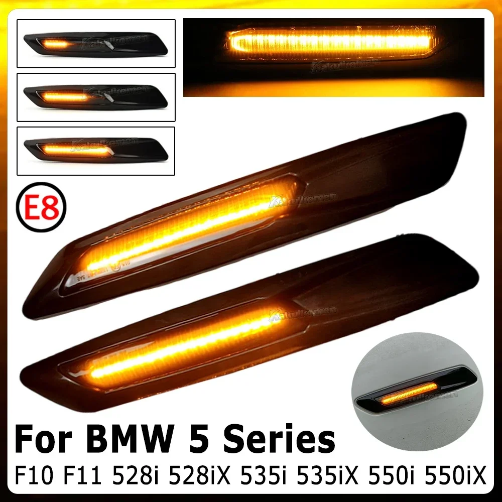 Turn Signal Lamps For BMW 5 Series F10 F11 528i 528iX 535i 535iX 550i 550iX Hybrid 5 Dynamic Side Marker Lights