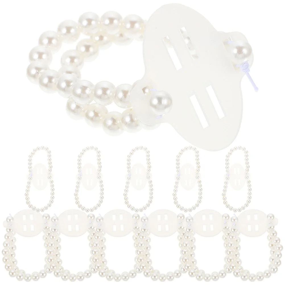 

20pcs Pearl Wrist Corsage Elastic Band Beaded Bracelets for Wedding Party Supplies Accessories Bride Wristlet Jewelry