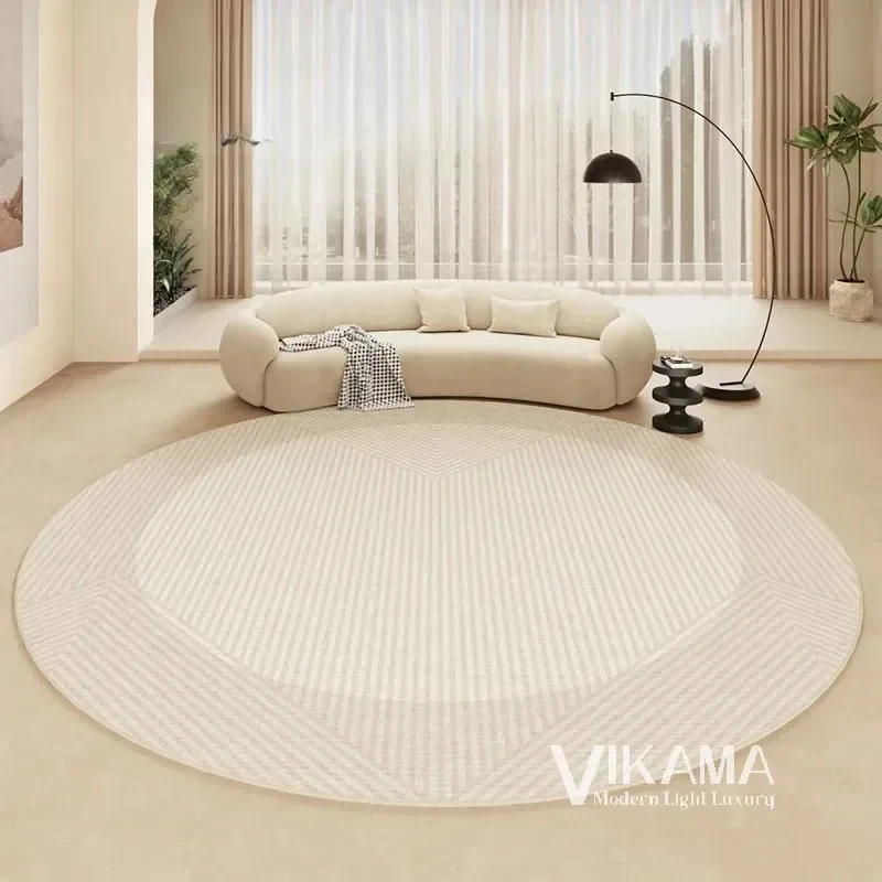 VIKAMA Premium Sense of Antique Style Round Carpet  Modern Living Room Sofa Coffee Table Carpet Study Swivel Chair Floor Cushion