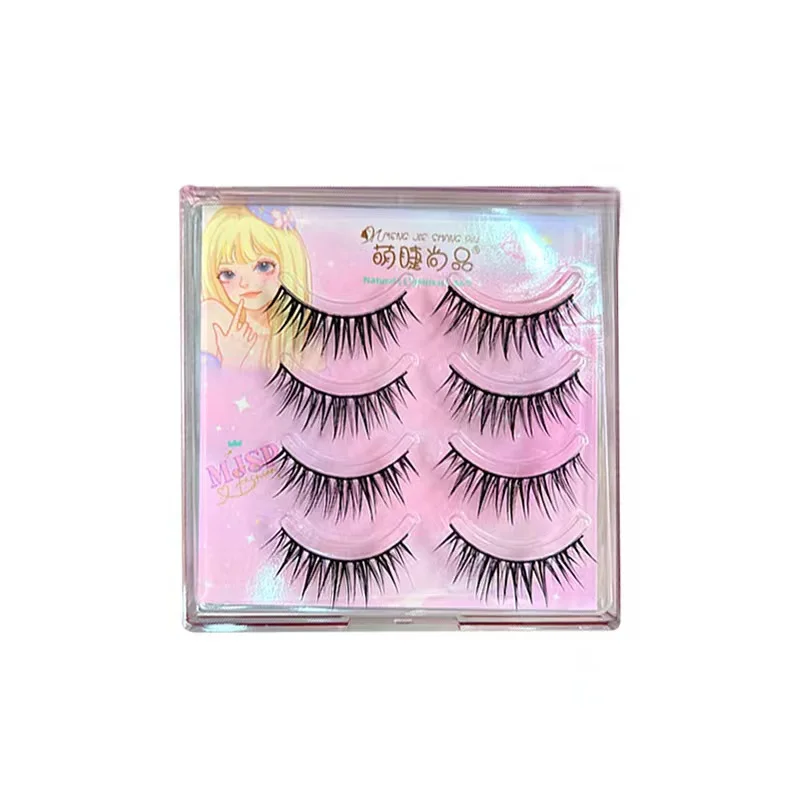 4 Pairs New 3D Natural Long Cross Soft Flase Eye Lashes Extension Thick Fake Eyelash Makeup Extension Beauty Tools