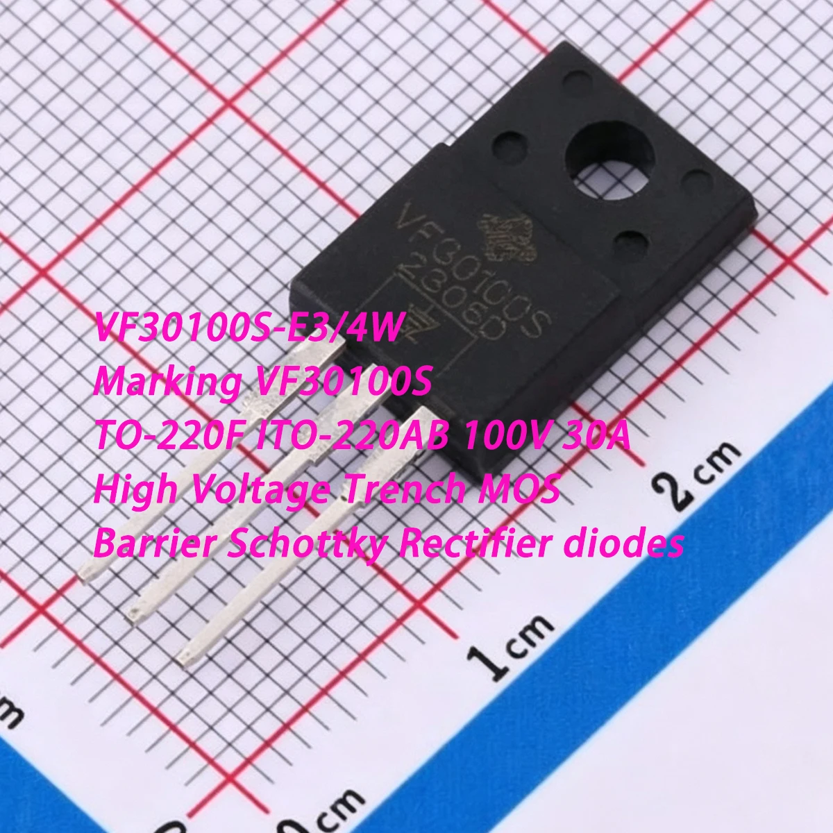 10PCS VF30100S-E3/4W Marking VF30100S TO-220F ITO-220AB 100V 30A 910mV 1mA NEW Original MOS Barrier Schottky Rectifier diodes