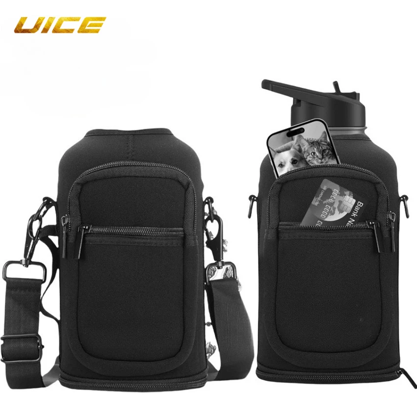 

Bottle Bag Water Bottle Carrier Bag 64oz Portable Insulated Protective Cover Water Bottle Holder Adjustable Shoulder Strap