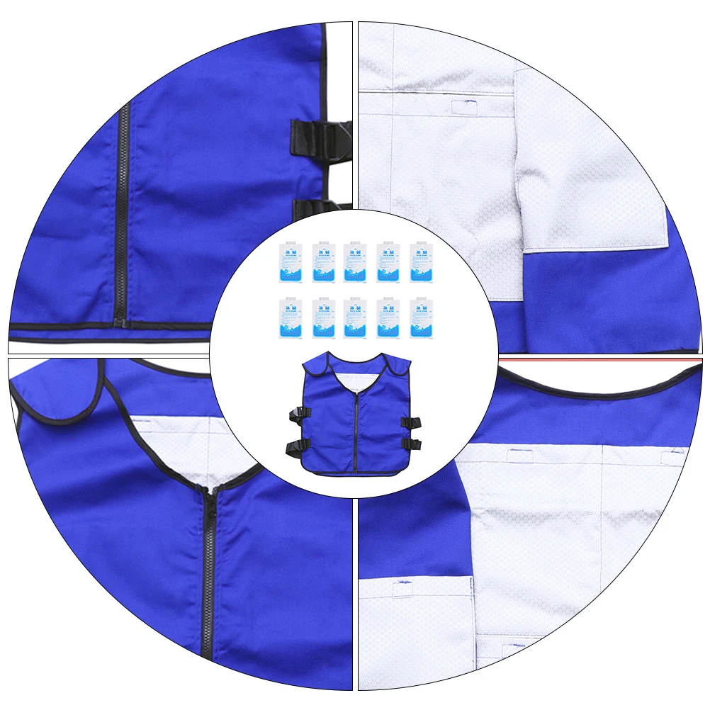 

1 Set Of Reusable Ice Vest Cooling Clothes Breathable High-Class Materials For Summer Comfort