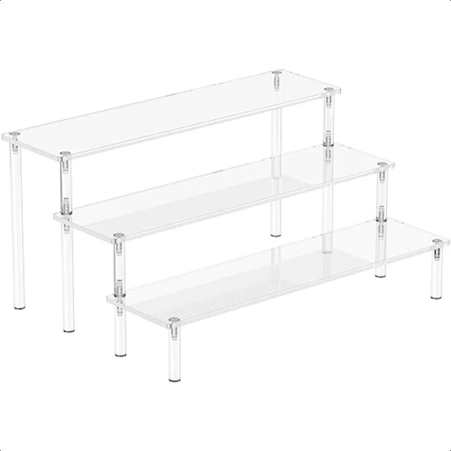 

Acrylic Display Risers 3 Tier Perfume Organizer Stand Clear Cupcake Stand Holder Large Shelf Risers for Figures Dert Shees for