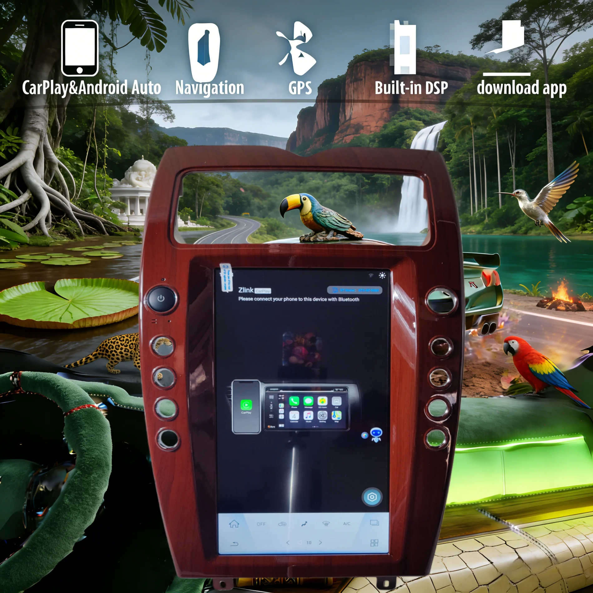 

13,9 "CarPlay Auto Android 14 автомобильный радиоприемник для Maserati Quattroporte 2004 2005-2012 экран мультимедийный стереоплеер GPS головное устройство