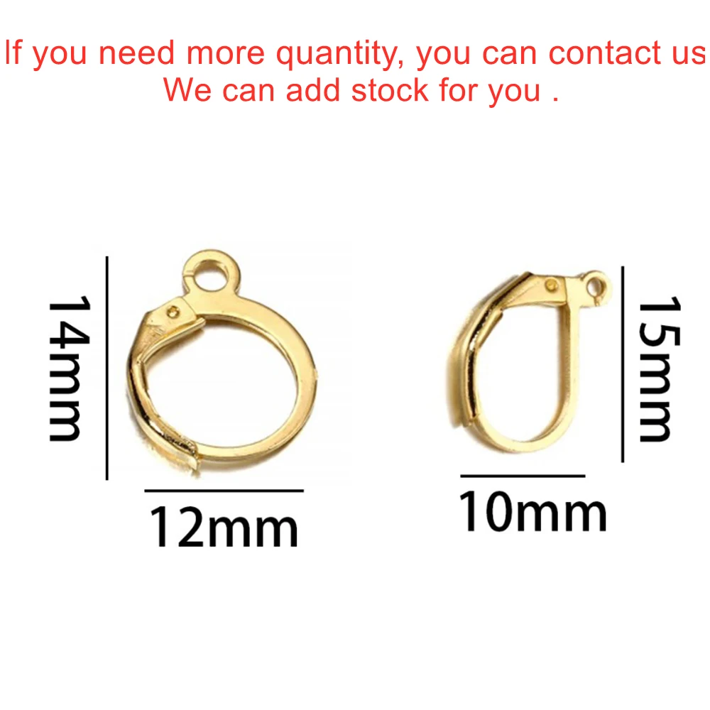 50pcs/lot Gold Silver French Lever Earring Hooks Wire Settings Base Hoops Earrings For DIY Jewelry Making Supplies Wholesale