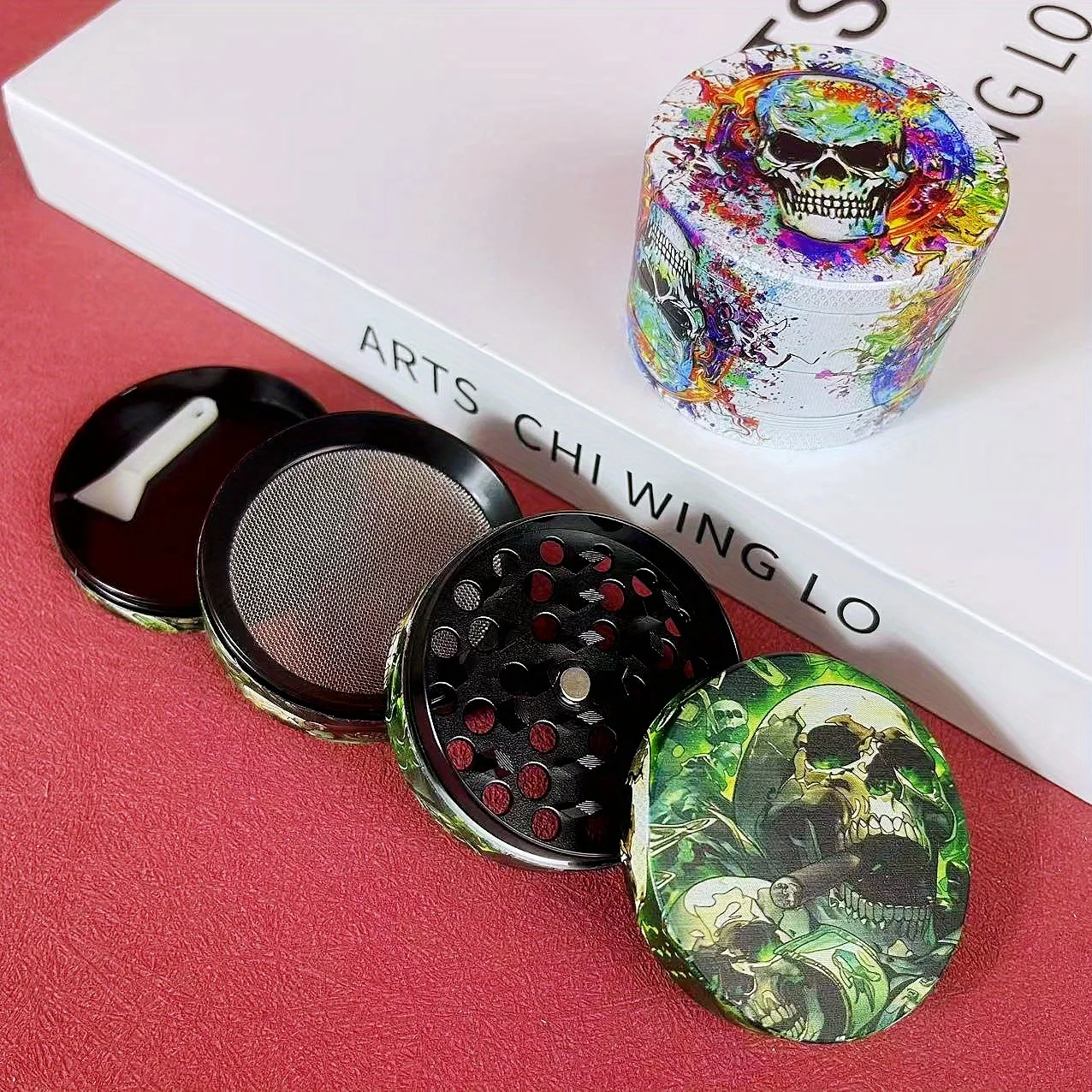 

2inch Skull Herb Grinder Manual Vanilla Crusher Pepper Salt Pestle Spice Mill Tobacco Raw Grass Grinder Cigarette Kitchen Tool