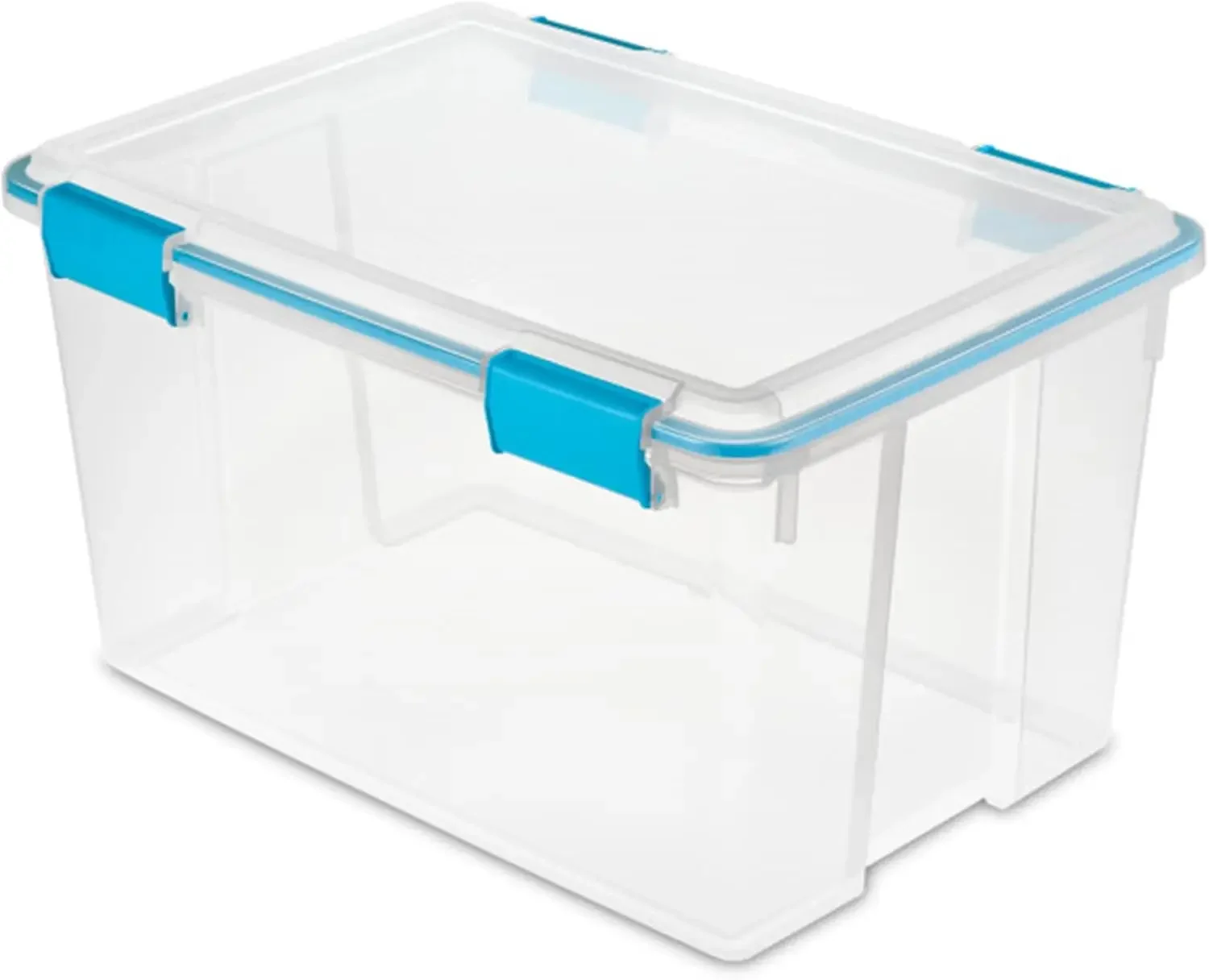 8-Pack Gasket Box, Weather-Resistant Storage Bins with Latching Lids, 54 Quart - Heavy-Duty Organizing Containers for Closet, Ba