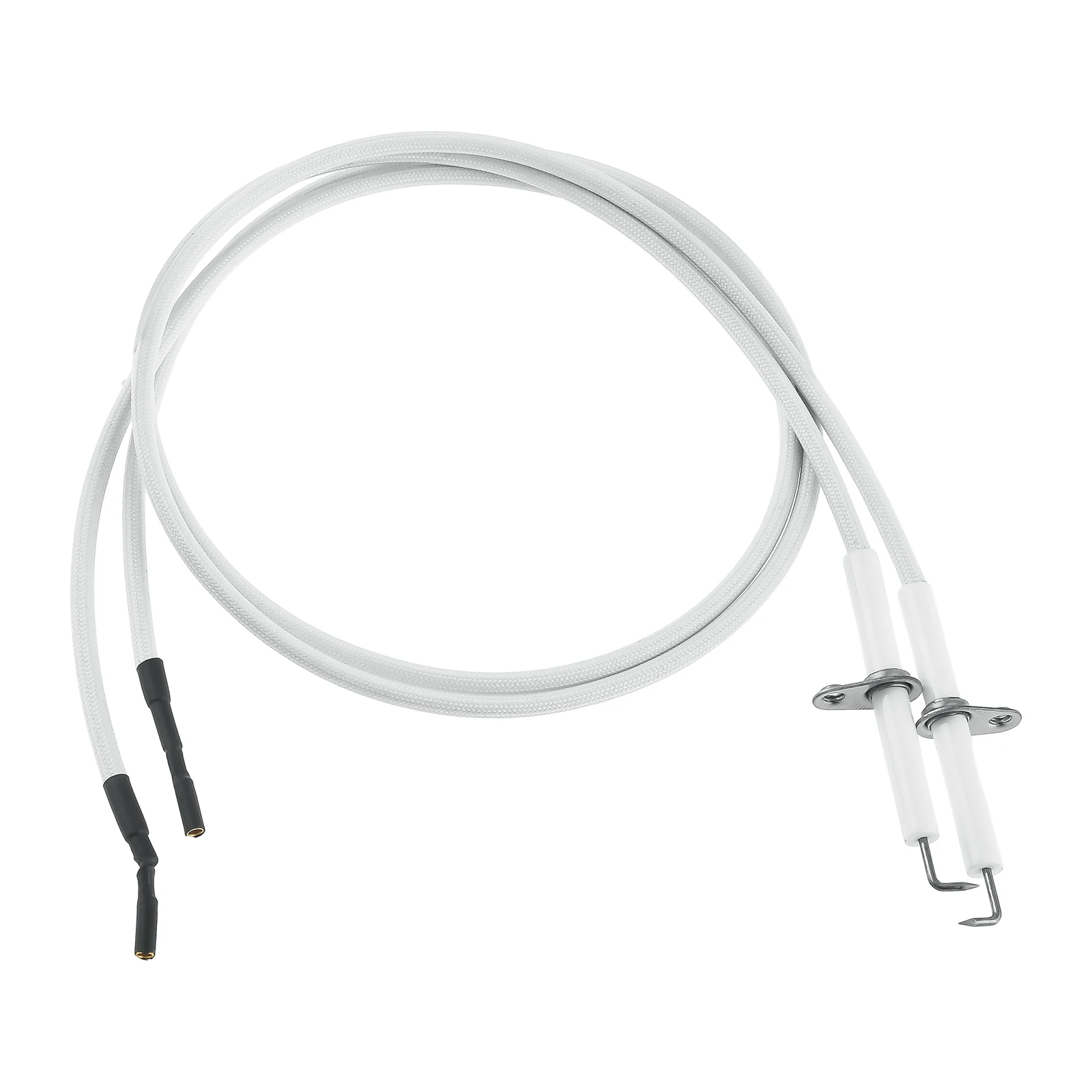 2Pc Ceramic Igniter Electrode w/700 mm Ignition Spark Plug Wire Used Push Button Piezo Igniter for Gas Grill /Fire Pit/Fireplace