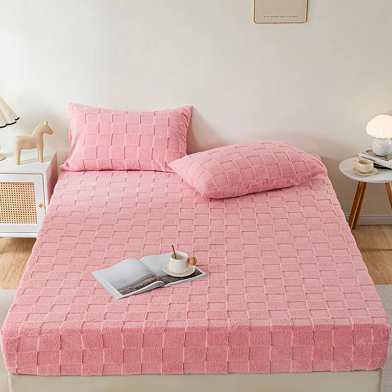 

Твердая бархатная простыня Tafu без наволочки, толстый противоскользящий чехол из кораллового флиса, жаккардовый защитный чехол для кровати