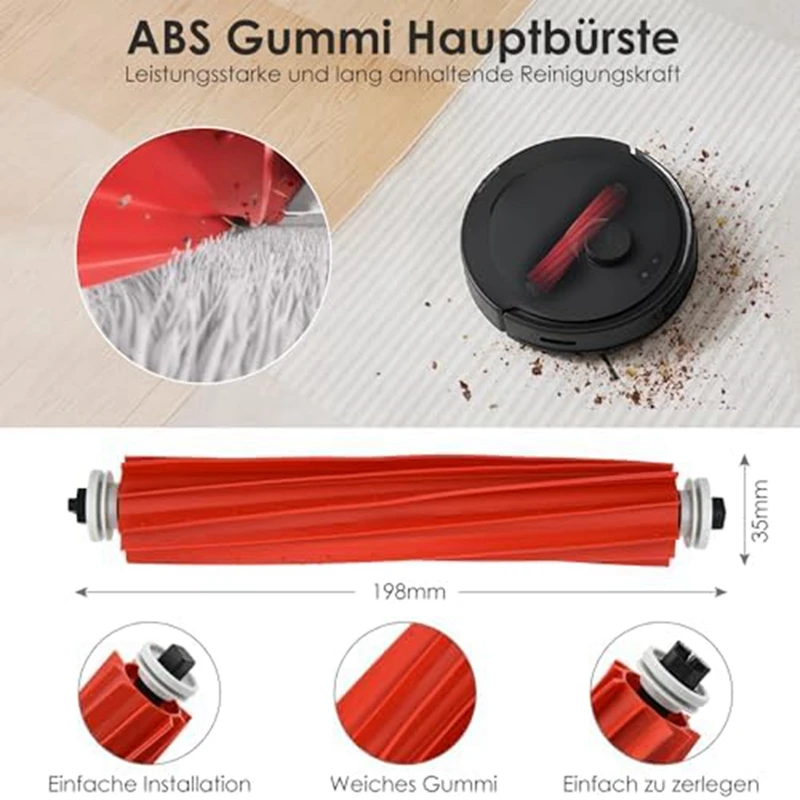 Набор аксессуаров для робота-пылесоса Roborock Q Revo, пылесборники, основная роликовая щетка, боковые щетки, фильтры, салфетки для швабры