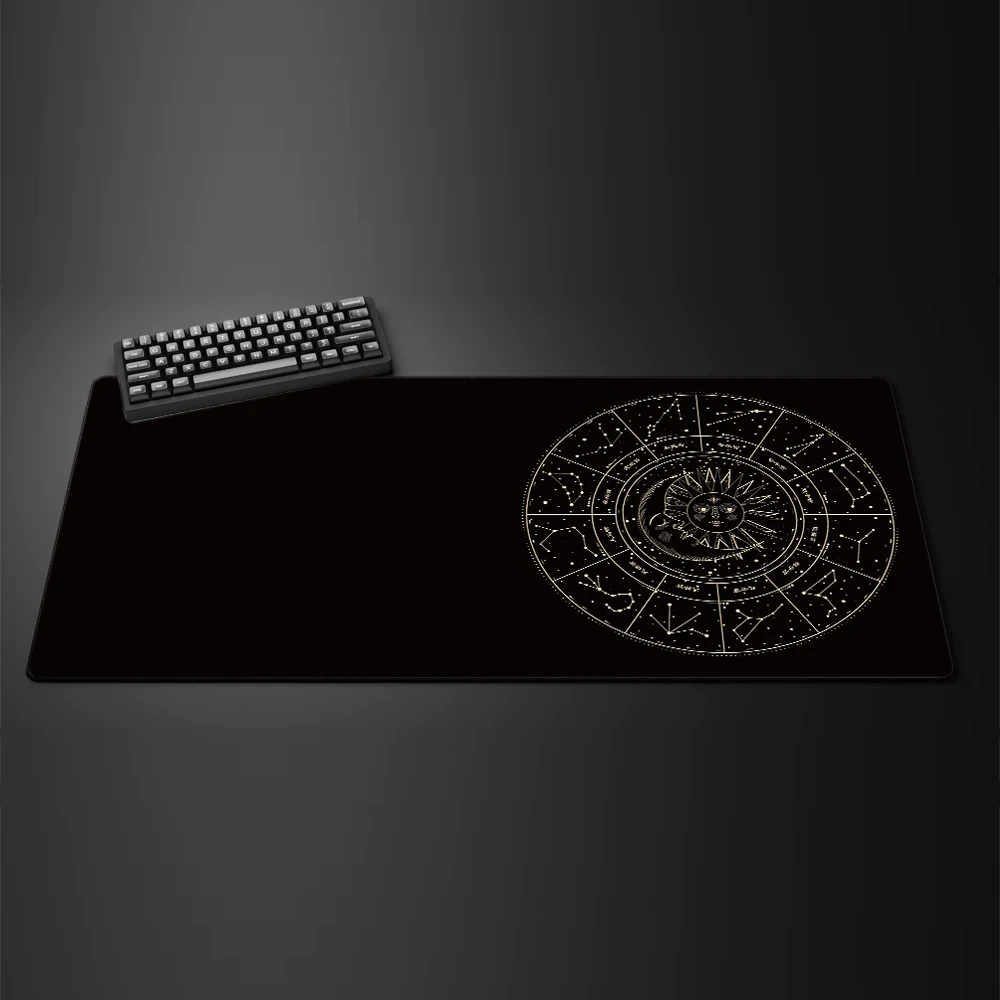Horoscope Chart Mouse Pad Black Large Computer Office Game Table Mats XXL Rubber Anti-slip PC Keyboard Mousepads Long Desk Pads
