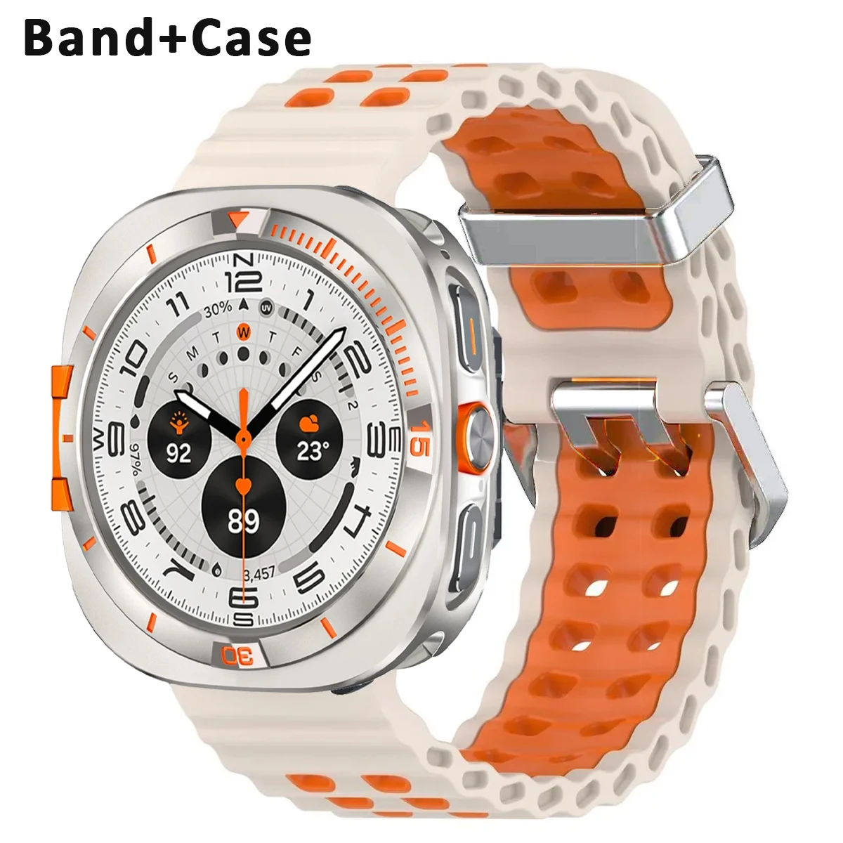 Legierungsmetallgehäuse+Armband für Samsung Galaxy Watch Ultra 2025 47mm Sport Silikonband Schutzhülle für Galaxy 7 Ultra Correa