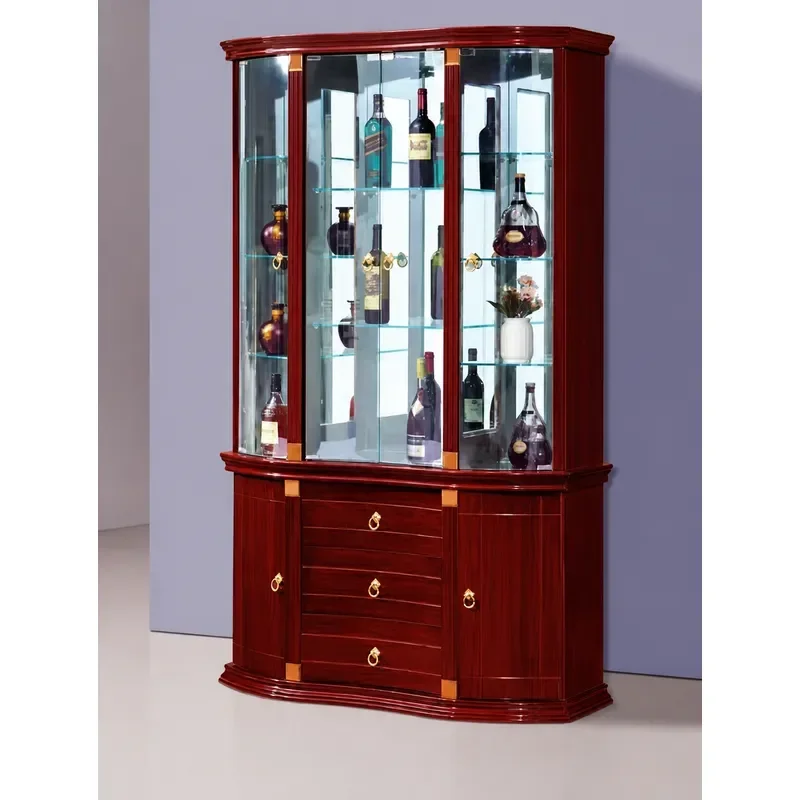 Factory Direct Modern Italian Light Luxury Glass Wine Cabinet Wall Mounted Living Room Storage Small Household Display Shelf