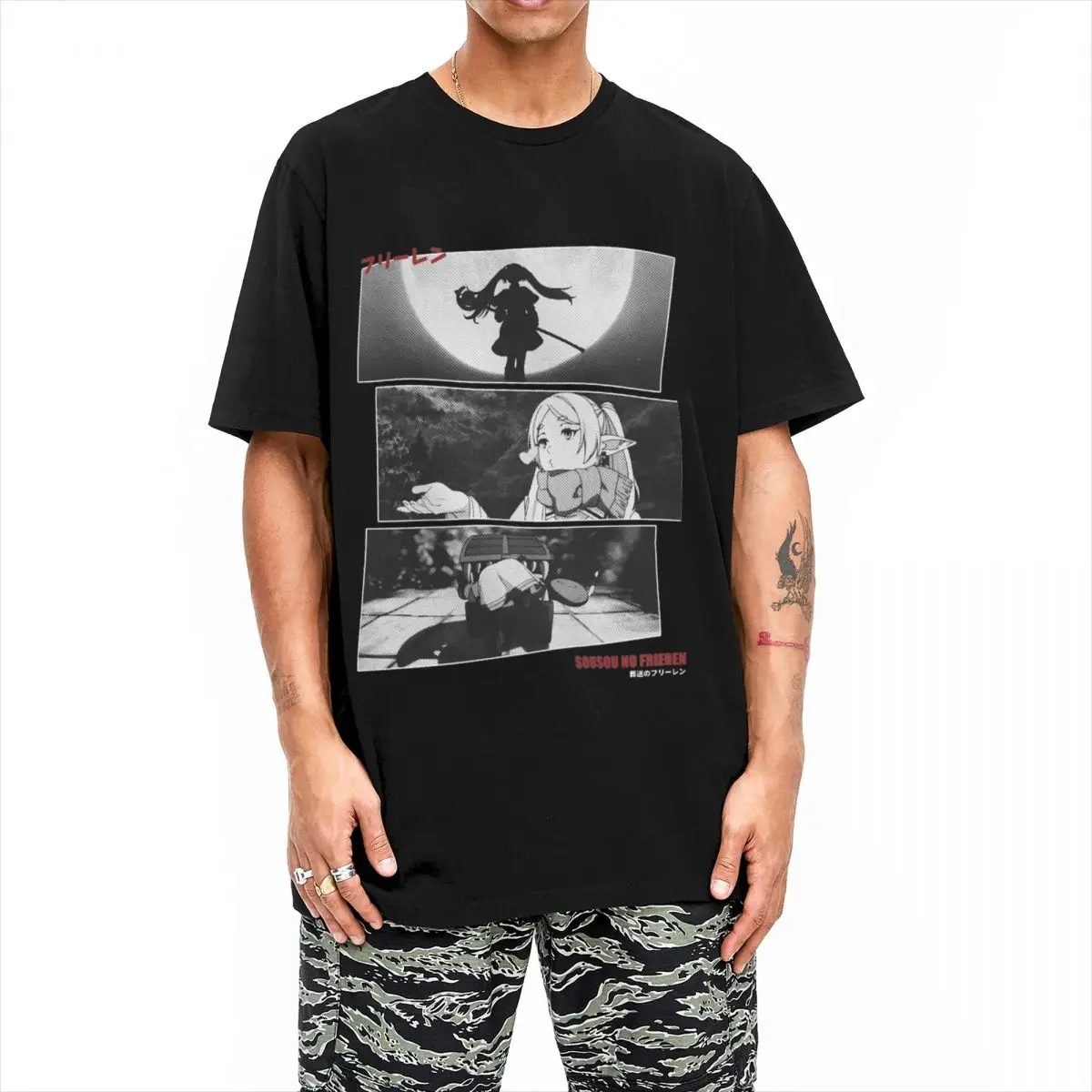 Frieren The Immortal Men Women's T Shirts Anime Vintage Tees Short Sleeve O Neck T-Shirt Pure Cotton Summer Tops