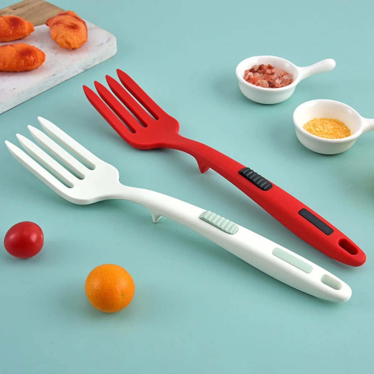 Silicone Flexible Forks Multifunctional Silicone Cooking Fork Heat-Resistant Cooking Tools Silicone Flexible Fork PH037