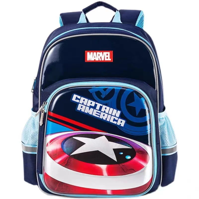 2023 Disney New School Bags For Boys Grade 1-3 Primary Student Shoulder Orthopedic Backpack Spider Man Captain America Mochila