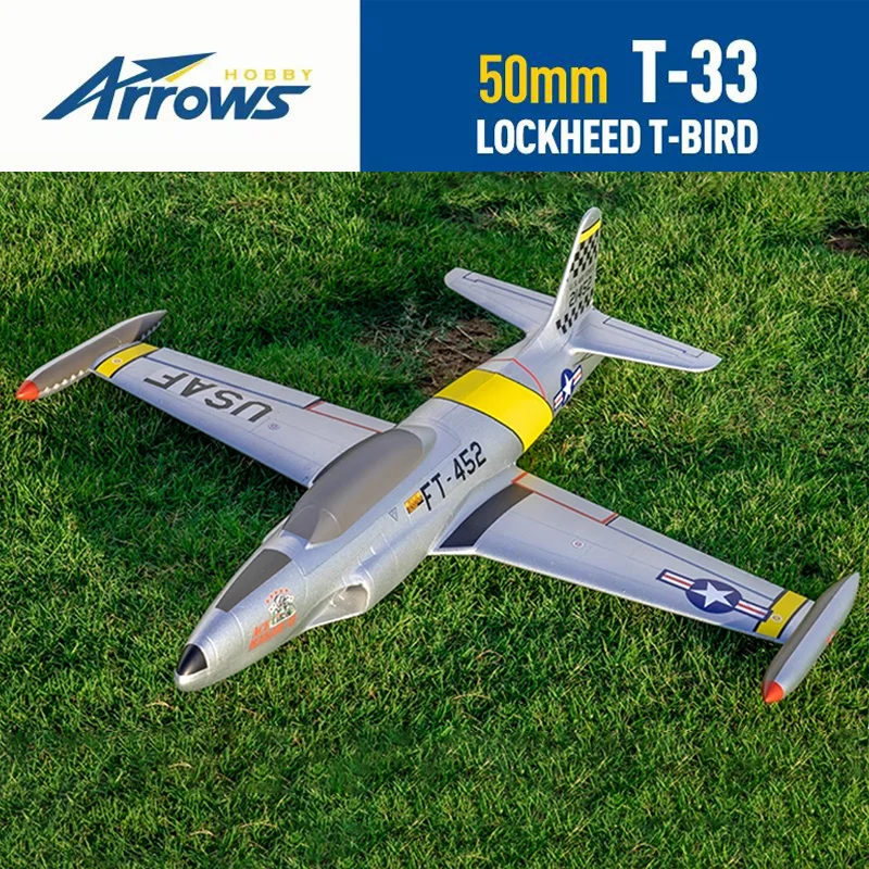 Blue Arrow Model 50mm T-33 Simulation Entry-Level Hand-Dropping Sports Machine Fixed-Wing Electric Remote Control Aircraft T33