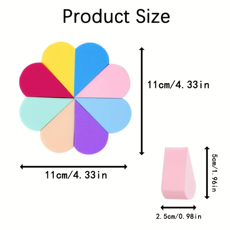 8 szt. Gąbeczek do makijażu w kształcie płatków - losowy kolor do podkładu/korektora |   Miękkie, wielokrotnego użytku, hipoalergiczne narzędzia kosmetyczne