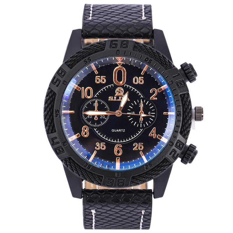 Luksusowy zegarek męski skórzany sportowy zegarek męski wojskowy kwarcowy zegarek na rękę męski zegar Relogio Masculino Reloj Hombre