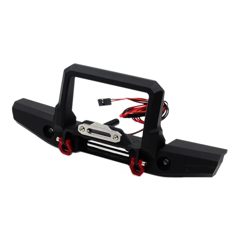 

RC Car Metal Front Bumper with Led Light for 1/10 RC Crawler -4 TRX4 Car Black