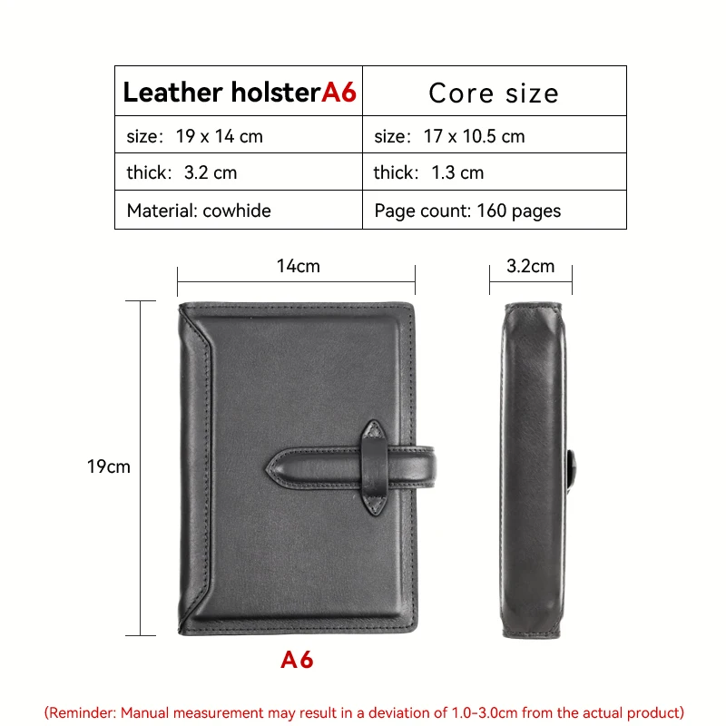 Carnet de notes en cuir véritable, cahier de licence de budget personnel, classeur d\'agenda, agenda, couverture en papier, papeterie scolaire,
