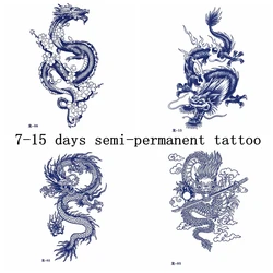 4pc Dragon Tatouage Semi Permanent Sticker Juice Art Waterproof Temporary Tattoo Totem Cool Tatuagem Masculina Fake Tattoo Hot