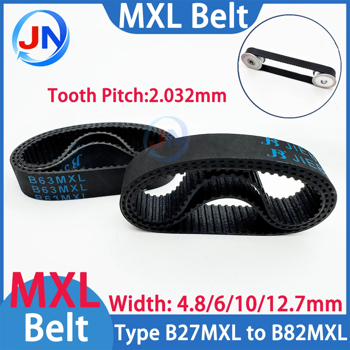 Correa de Distribución MXL B27MXL a B82MXL, Correa Síncrona MXL, Ancho 4.8/6/8/10/12.7mm, B30 B35 B38 B50 B51 B57 B63 B65 B69 B78 B80