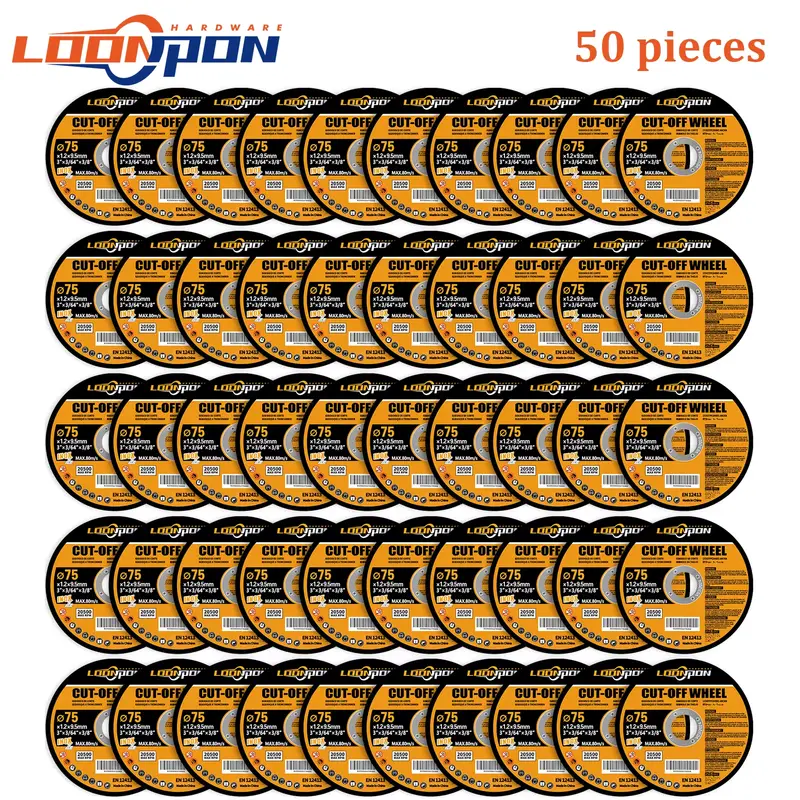 Loonpon 75mm/3inch Resin Cutting Disc 9.5mm Bore Circular Saw Blade Cut Off Wheel Angle Grinder Discs for Metal Stainless Steel - Image 13