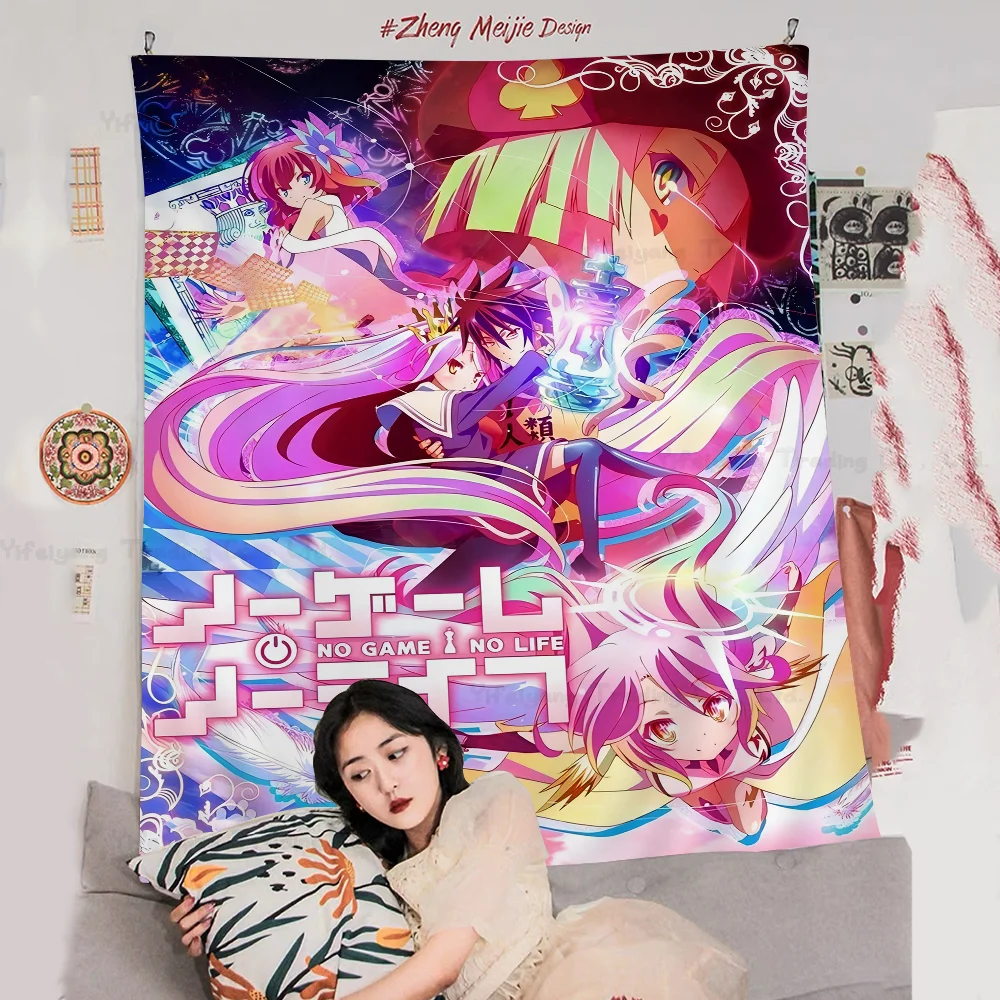 Anime No Game No Life Colorful Tapestry Wall Hanging Bohemian Wall Tapestries Mandala Wall Art Decor