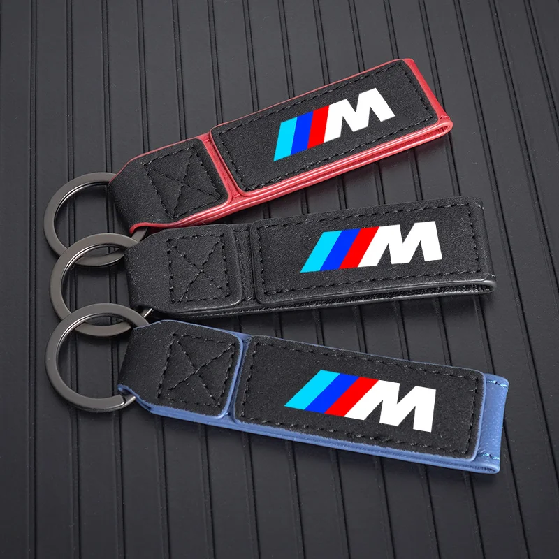 ل BMW M X1 X2 X3 X5 X6 E46 E39 E90 E36E60 E34 E30 F30 G20 شعار السيارة المفاتيح جلد الغزال كيرينغ قلادة هدايا اكسسوارات
