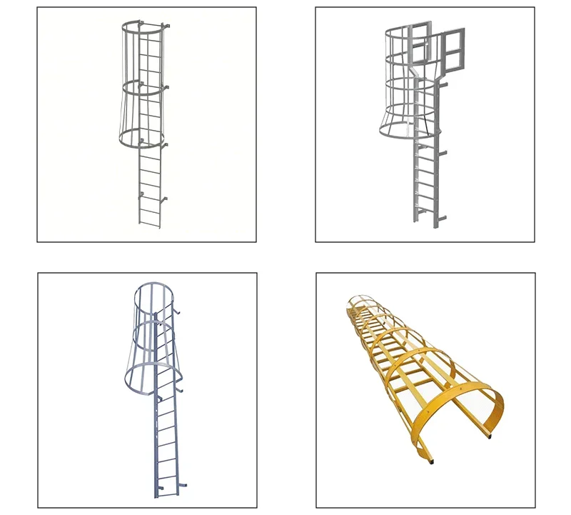 Industrial outdoor vertical cat cage ladder Aluminum safety fire escape Cast iron stairs Indoor and outdoor vertical cage ladder
