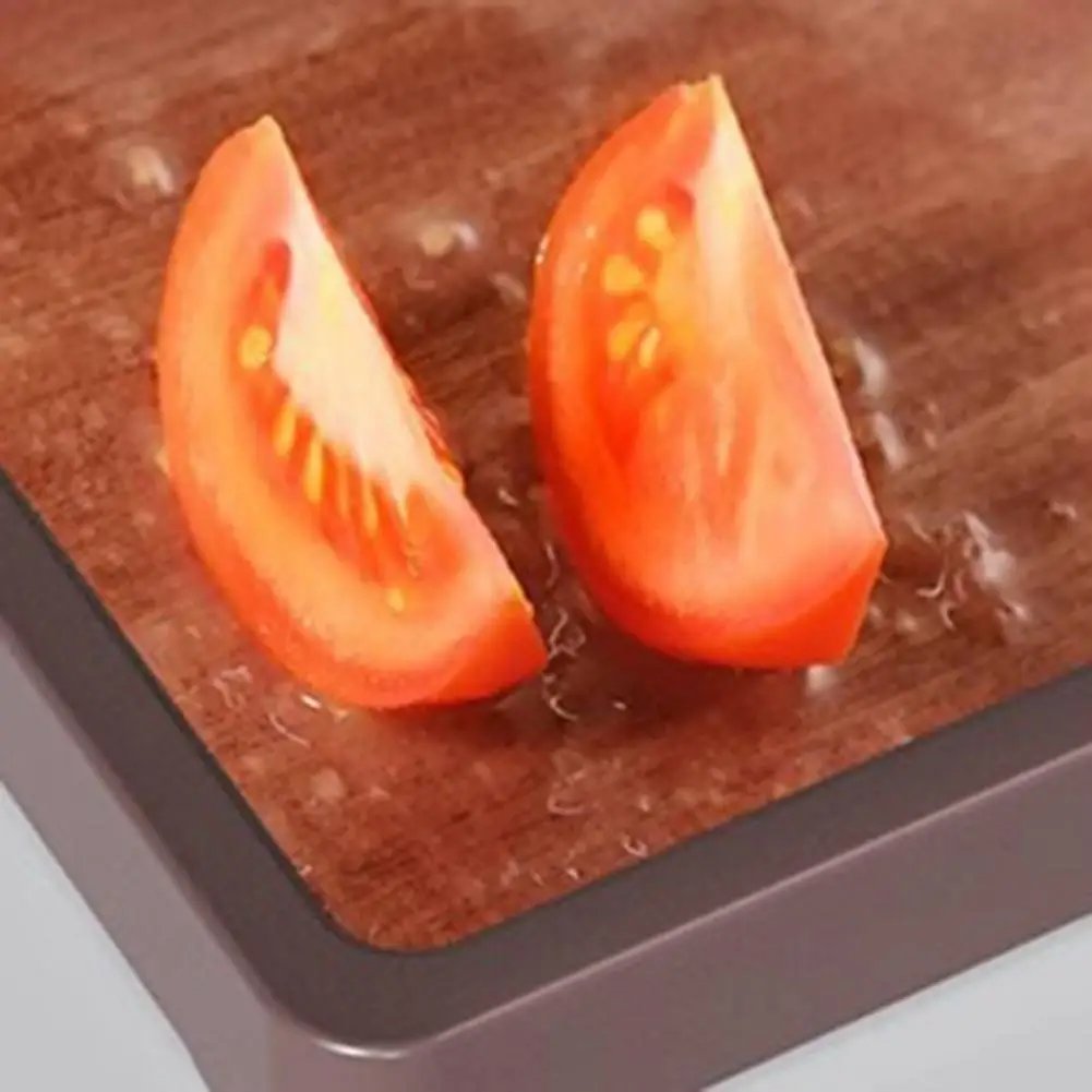 Wood Cutting Board with Juice Slot Stainless Steel Double-sided Cutting Board with Juice Slot Reversible Wood Ebony for Meat