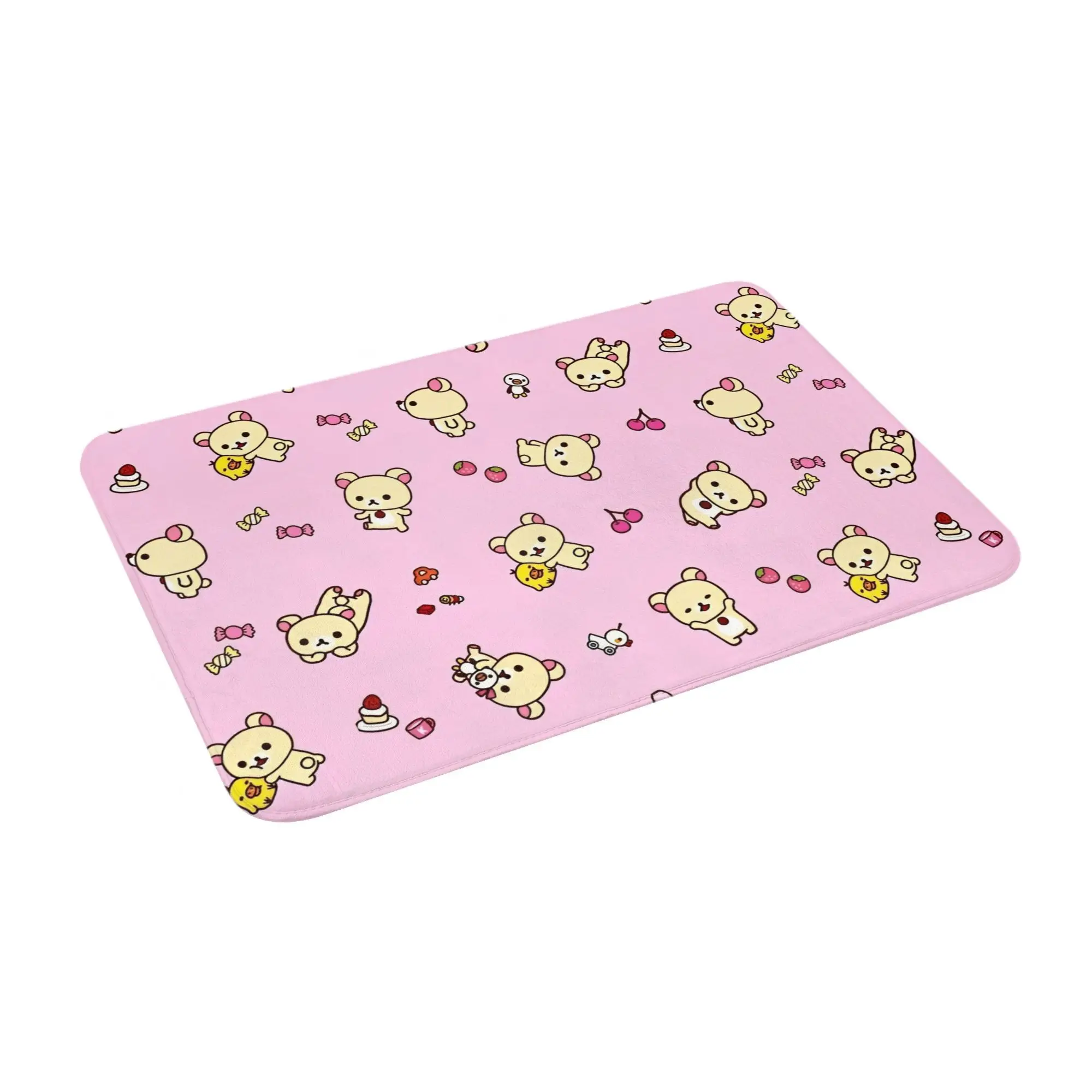 

Розовый Rilakkuma мультяшный коврик из пены с эффектом памяти, ультрамягкий нескользящий ковер, коврик для ванной, водопоглощающий коврик для душевой ванны