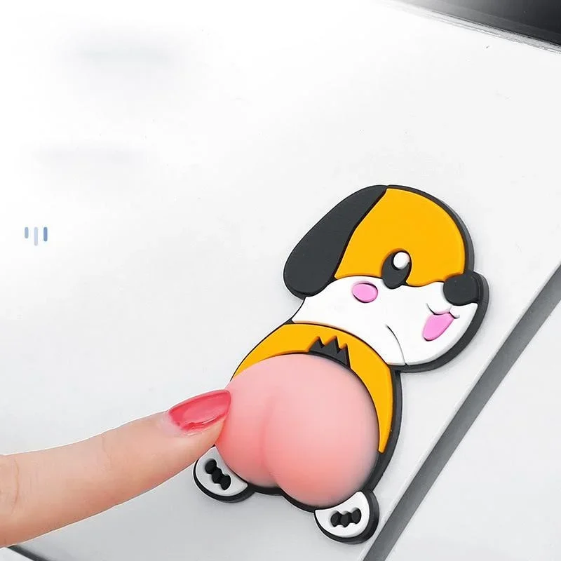 1Pair 3D Animal Wall Stickers Car Sticker Car Door Collision Avoidance Cute Butt Body Anti-scratch Home Decor Anti-collision