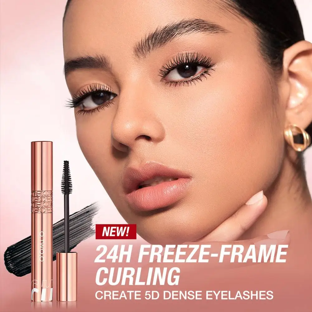 Mascara Waterproof Lengthens Eyelashes Extension Black Non-smudge Lengthening Volume 5D Silk Fiber Mascara Cosmetics