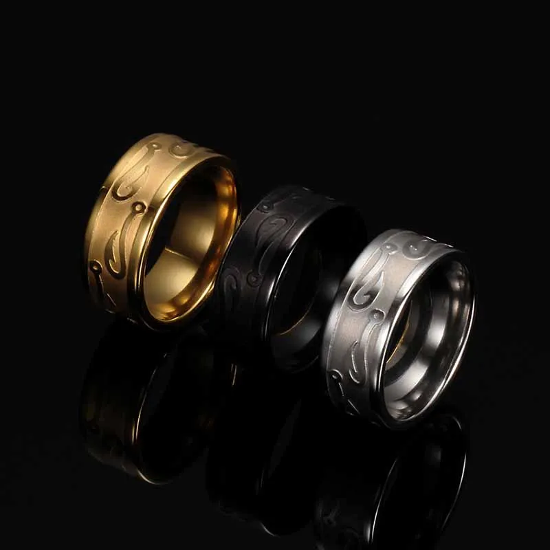 8MM Anime Character Weapon Gothic 316L Stainless Steel Ring Unisex Club Y2K Jewelry Gift