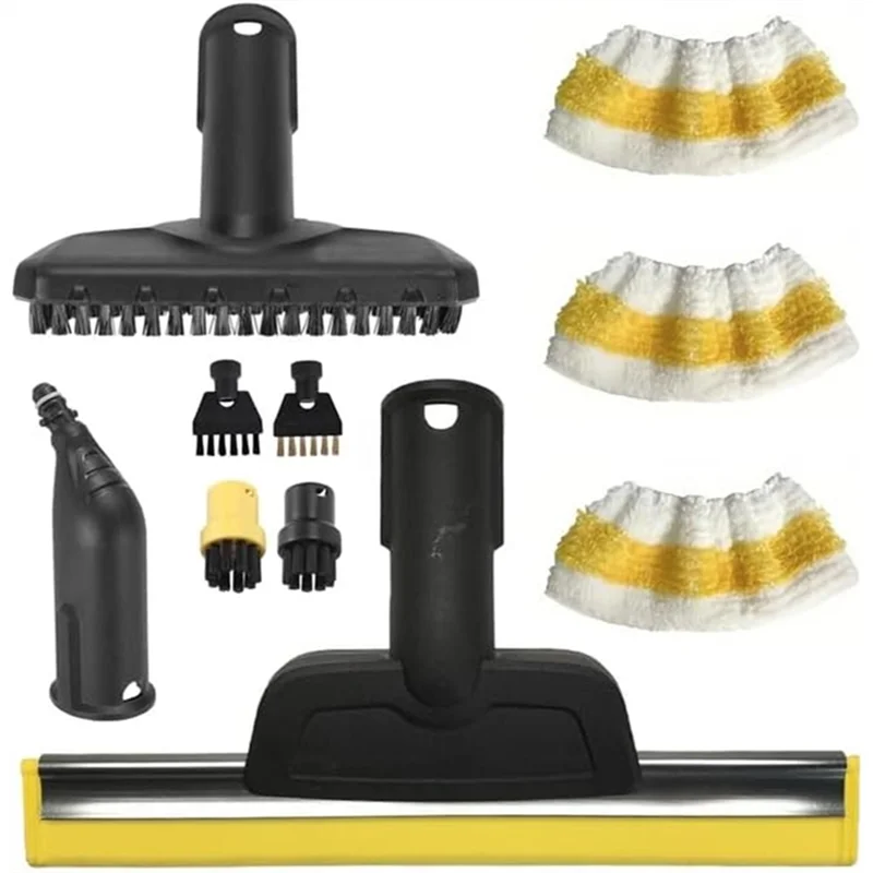 【ESSENTIALS 】For Karcher Accessory SC1 SC2 SC3 SC4 SC5 Steam Cleaner Replacement Parts- Brush Set Curved Nozzle,Window Squeegee