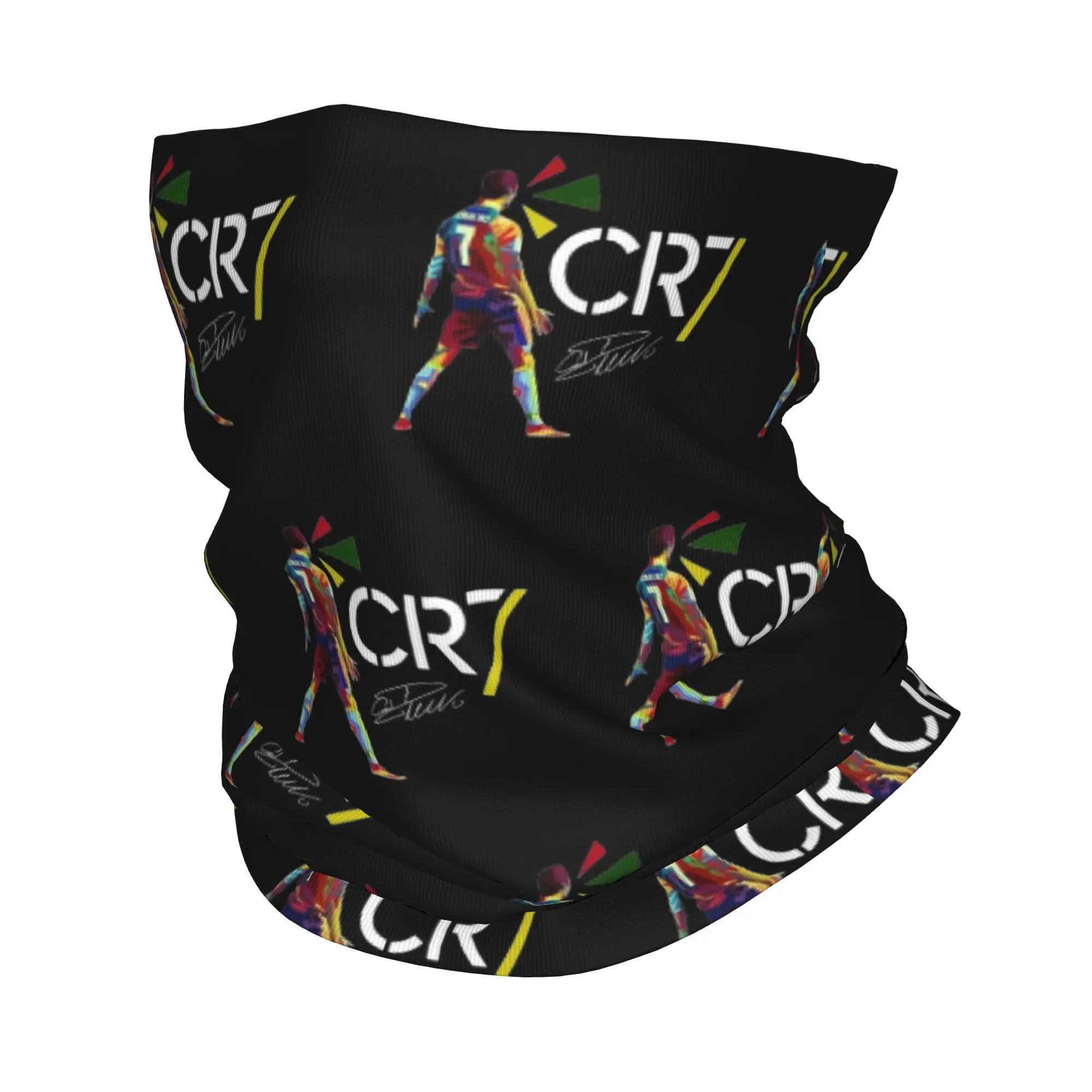 Cr7 fútbol Ronaldo firma Bandana cuello cubierta estampada pasamontañas envoltura bufanda cálida tocado correr Unisex adulto transpirable